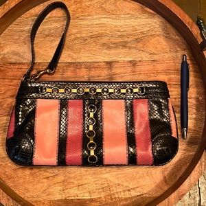 Isabella Fiore snakeskin clutch with strap, LIKE NEW
